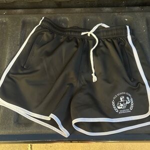 Black Athletic Shorts with White Trim